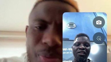 Osimhen on a video call with a smiling Daniel Ogunmodede