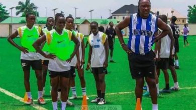 FC Robo Queens training at Maracana Stadium with Coach Emmanuel Osahan giving tactical instructions during NWFL 2025 season prep