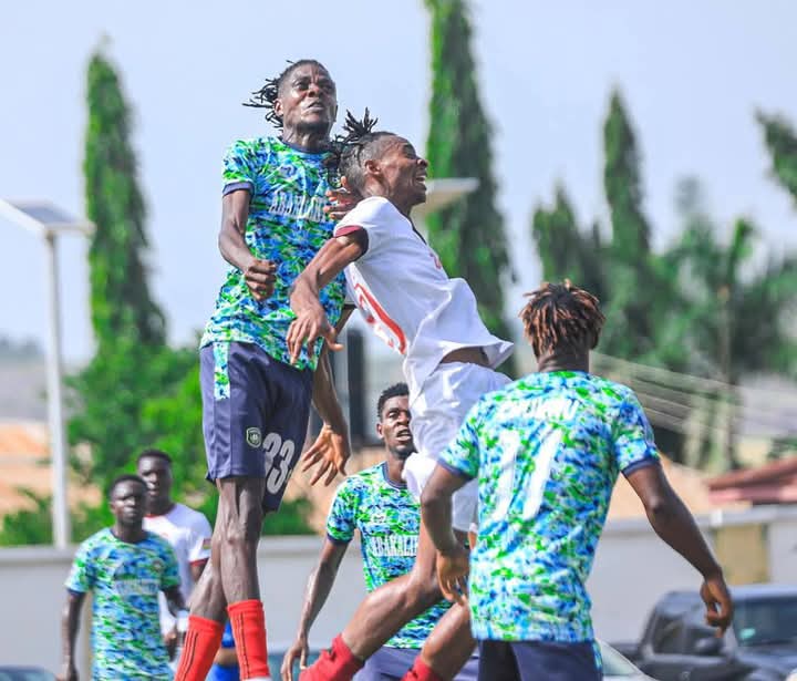 Abakaliki FC’s Incredible Journey to the 2025 Nigeria Presidential Federation Cup Final: Defying the Odds to Face Kwara United Abakaliki FC and Ikorodu City FC players competing for an aerial ball during the 2025 Nigeria Federation Cup semi-final.
