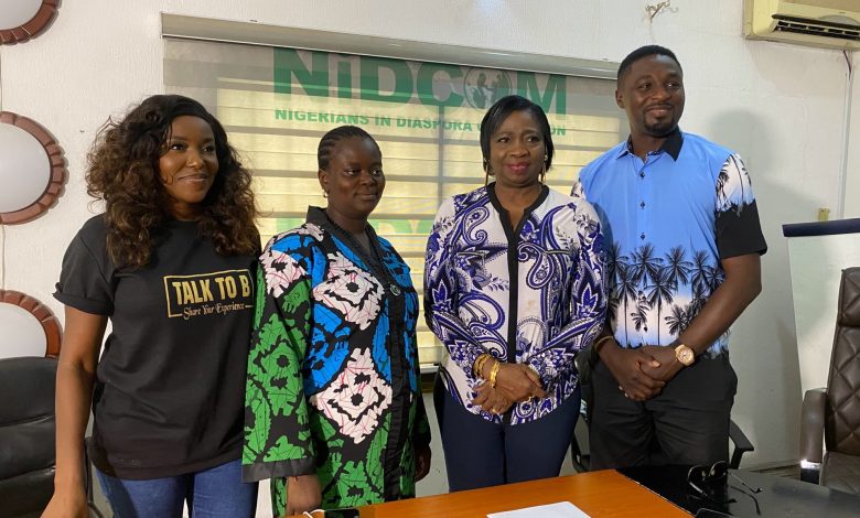 Biola Adebayo, Adeola, Abike Dabiri-Erewa, and Niyi Johnson during Adeola’s reunion after rescue from human trafficking in Mali