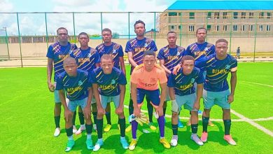 Bison FC lineup before their NLO match at Maracana Stadium, showcasing their starting players in a tactical formation