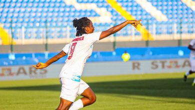 Olasubomi Ogundele celebrates her late winning goal for Remo Stars Ladies against Edo Queens in the NWFL Super 6.
