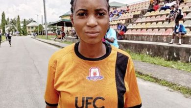 Philomina Ologunleko poses after a match at Legacy Pitch in Lagos