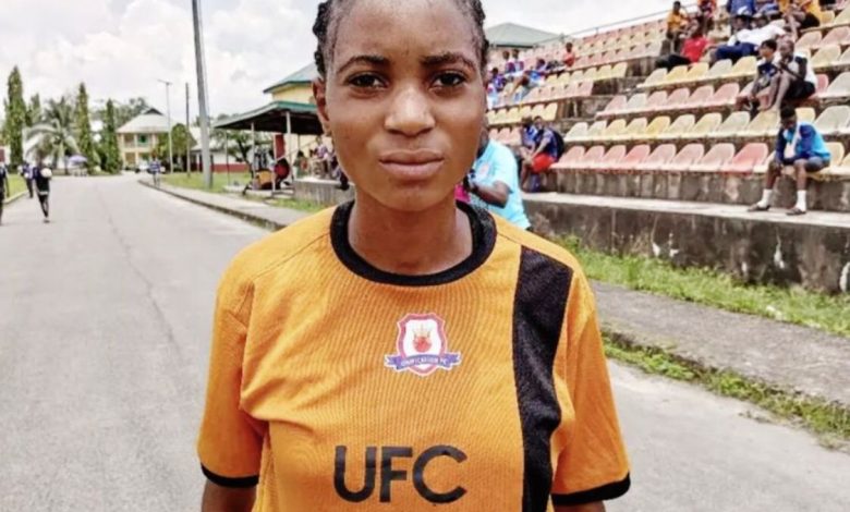 Philomina Ologunleko poses after a match at Legacy Pitch in Lagos