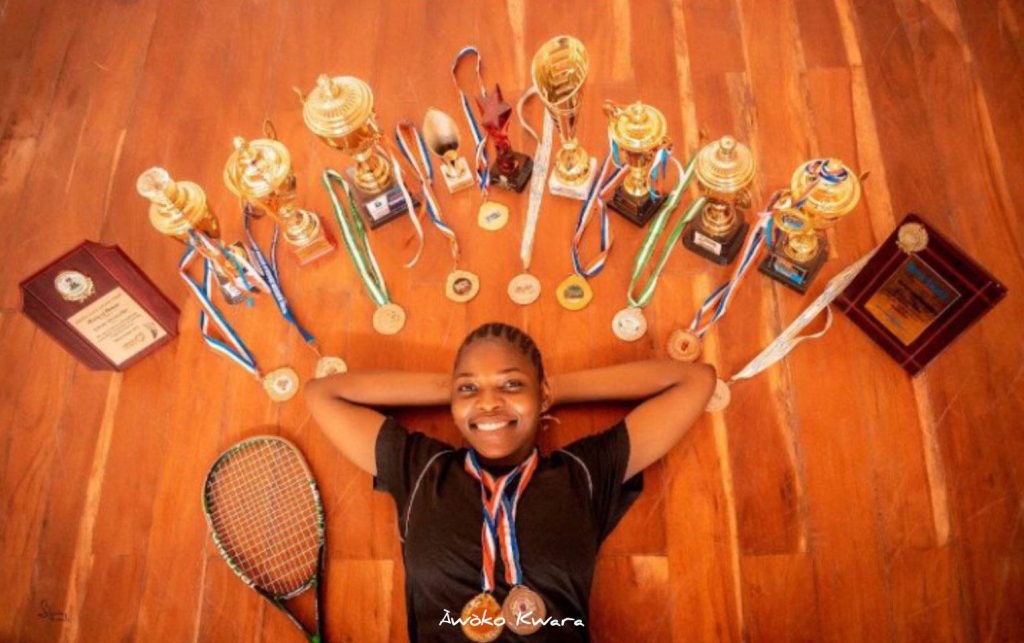 Gateway Games Glory: Festival Gold Rush Lights Up Abeokuta Rofiat Abdulazeez proudly displays her medals and laurels after dominating the squash events at the 2024 National Sports Festival in Abeokuta.