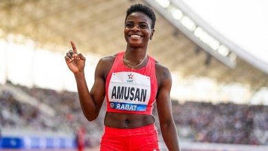 Tobi Amusan after her race