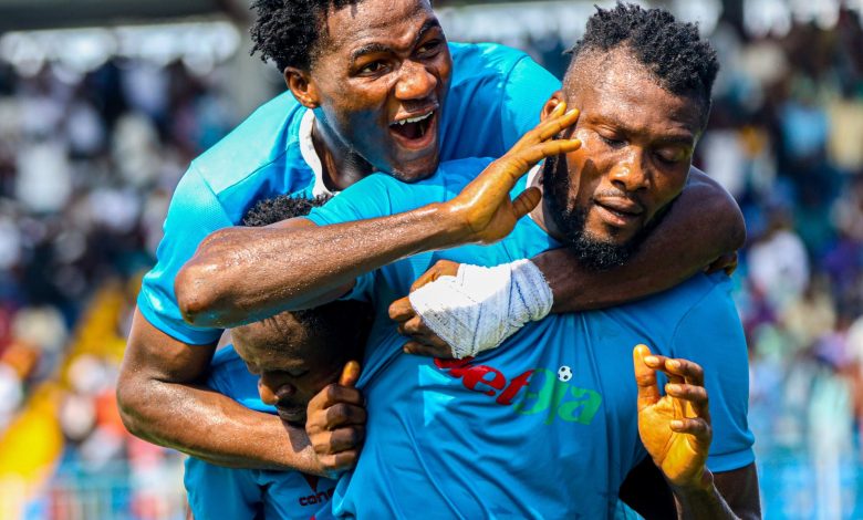 NPFL: Sikiru Alimi celebrated one of his goals last season for Remo Stars