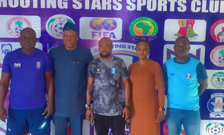 Honourable Taiwo Salami and the Shooting Stars Management Staff.