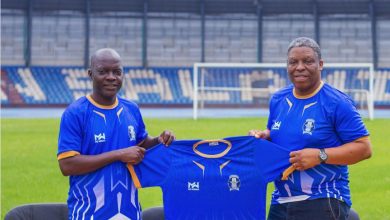The Club Chairman, Chief Taiwo Lekan Salami unveiled Coach Nurudeen Aweroro as Head Coach of Shooting Stars