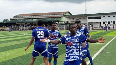 Bayelsa United celebrated their victory against Barau FC