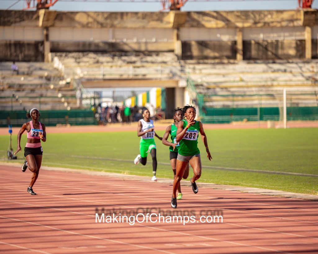 27th NUGA Games women 100m finals won by TASUED’s Kehinde Olanrewaju