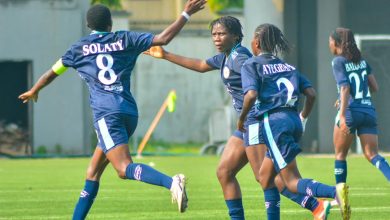 Slaty Fatimoh celebrating her goal.