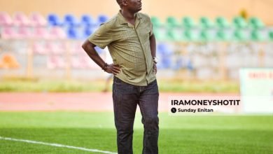 Bolarinwa Idris, the Ekiti United Coach against Sporting Lagos