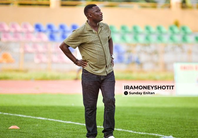Bolarinwa Idris, the Ekiti United Coach against Sporting Lagos