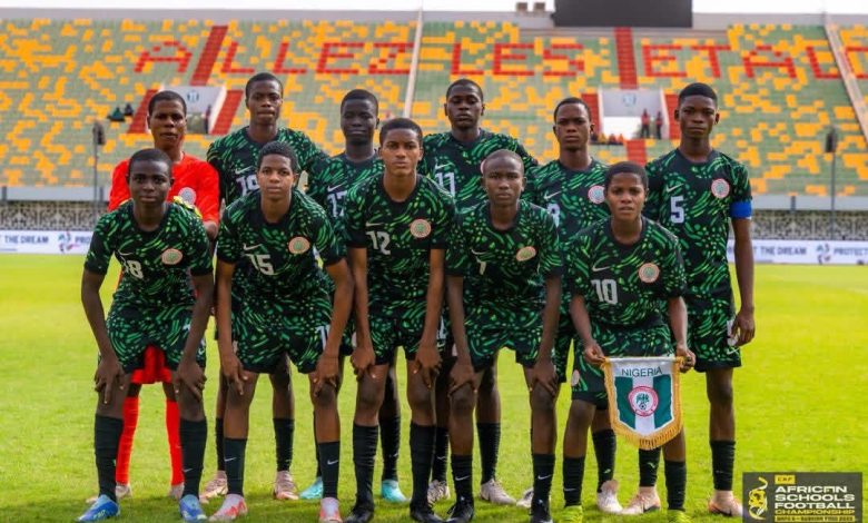 Nigeria U-15 squad to the CAF African Schools Football Championship WAFU B Qualifiers in Burkina Faso