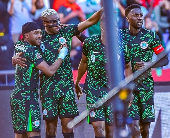 The Super Eagles of Nigeria celebrated against Algeria in AFCON 2025 Quarterfinal